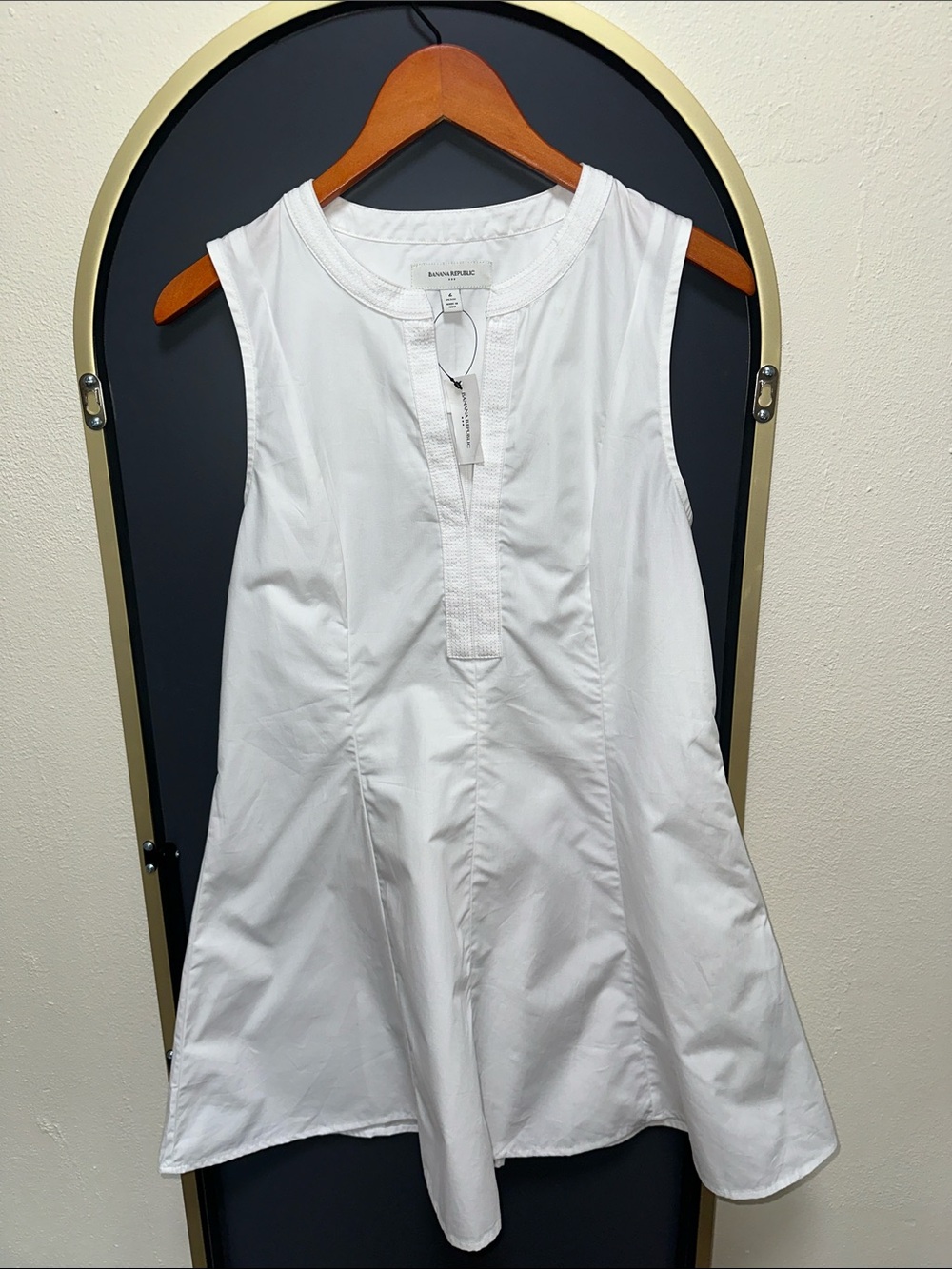 Banana Republic White Poplin Mini Dress